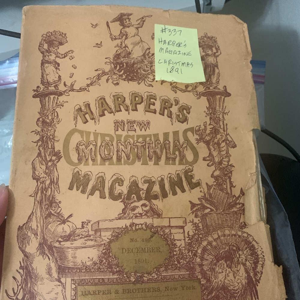 Vintage Harper's New Monthly Magazine plus a other small green book from 1920